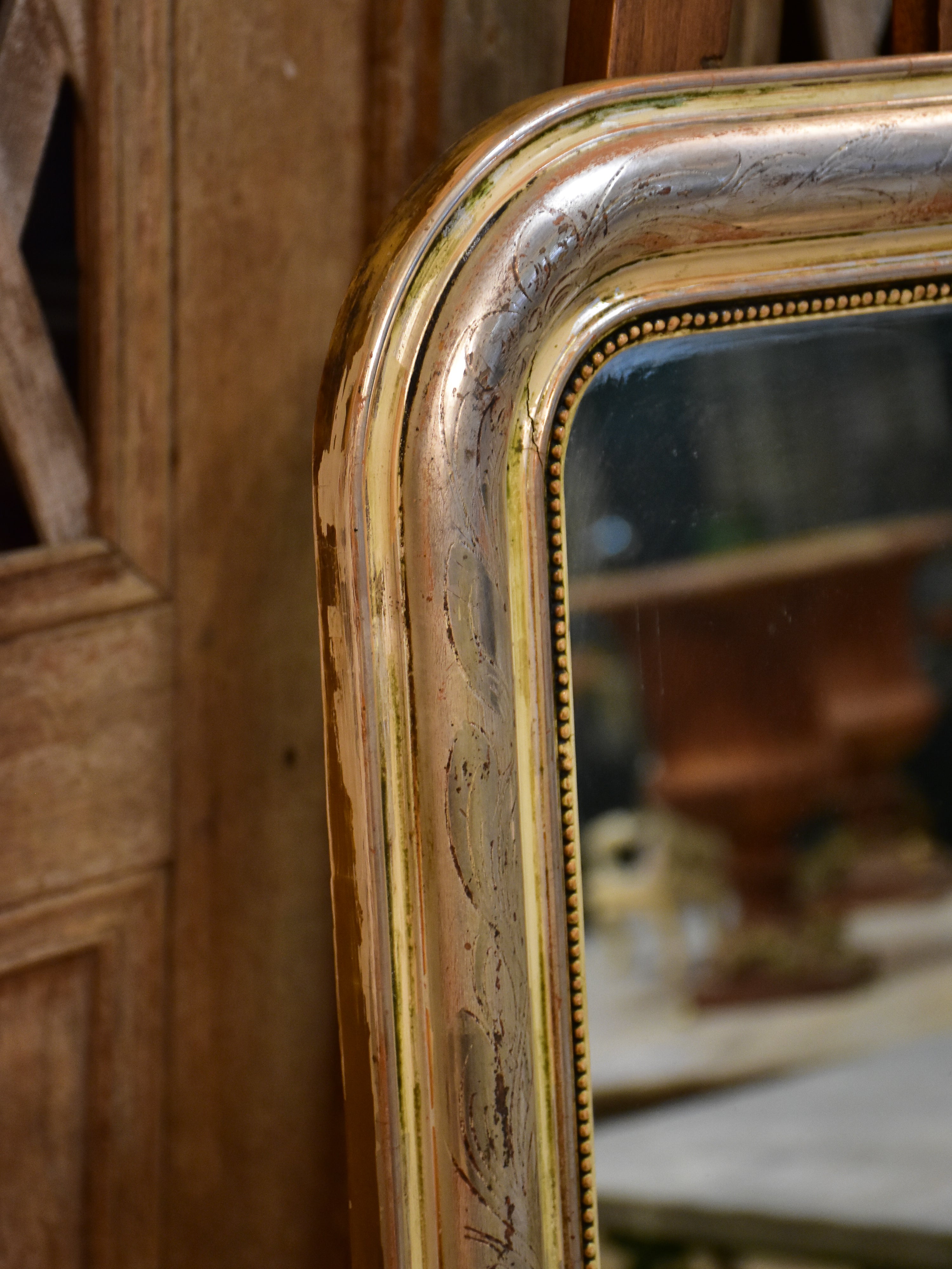 Small Louis Philippe mirror with silver frame