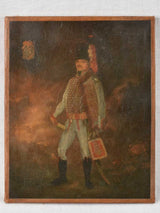 Antique Prussian Soldier Oil Portrait