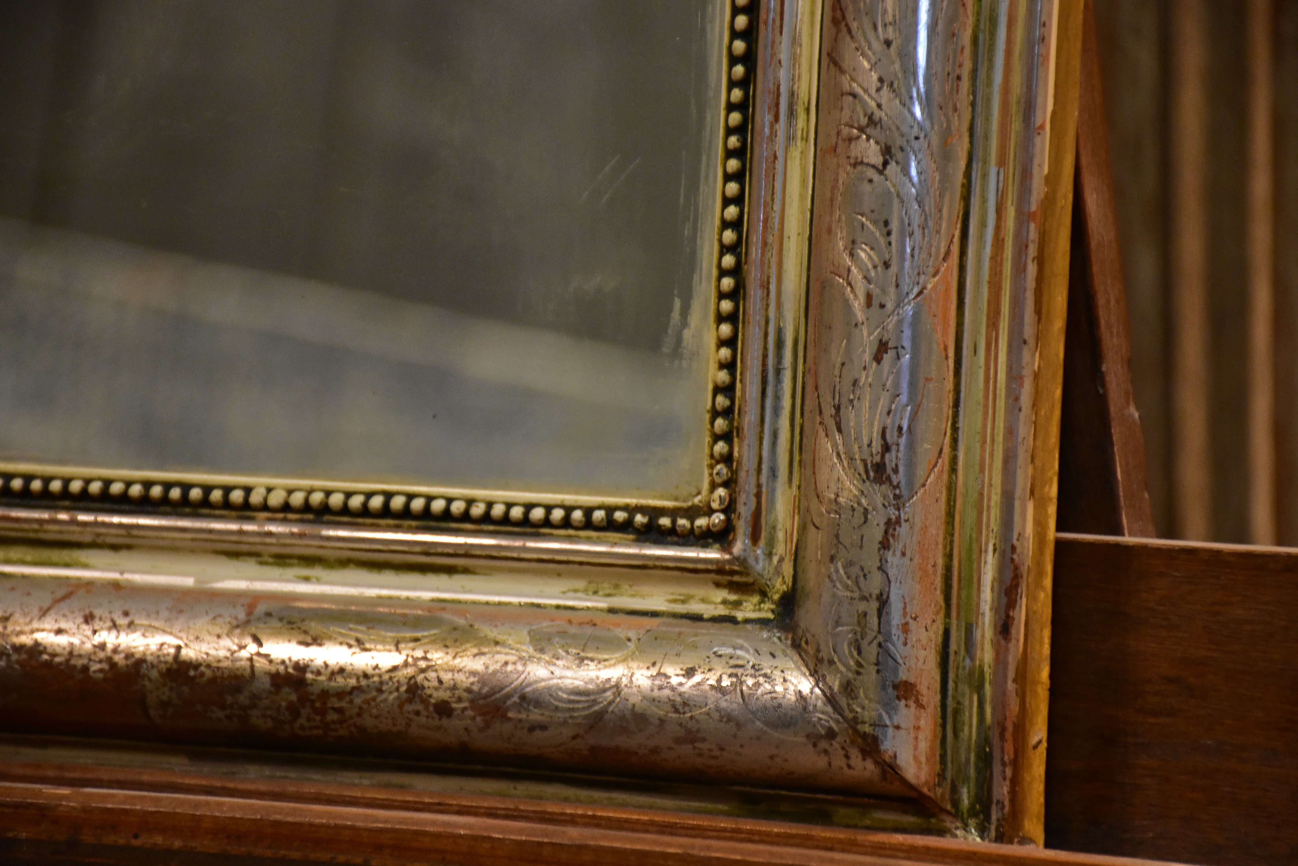Small Louis Philippe mirror with silver frame