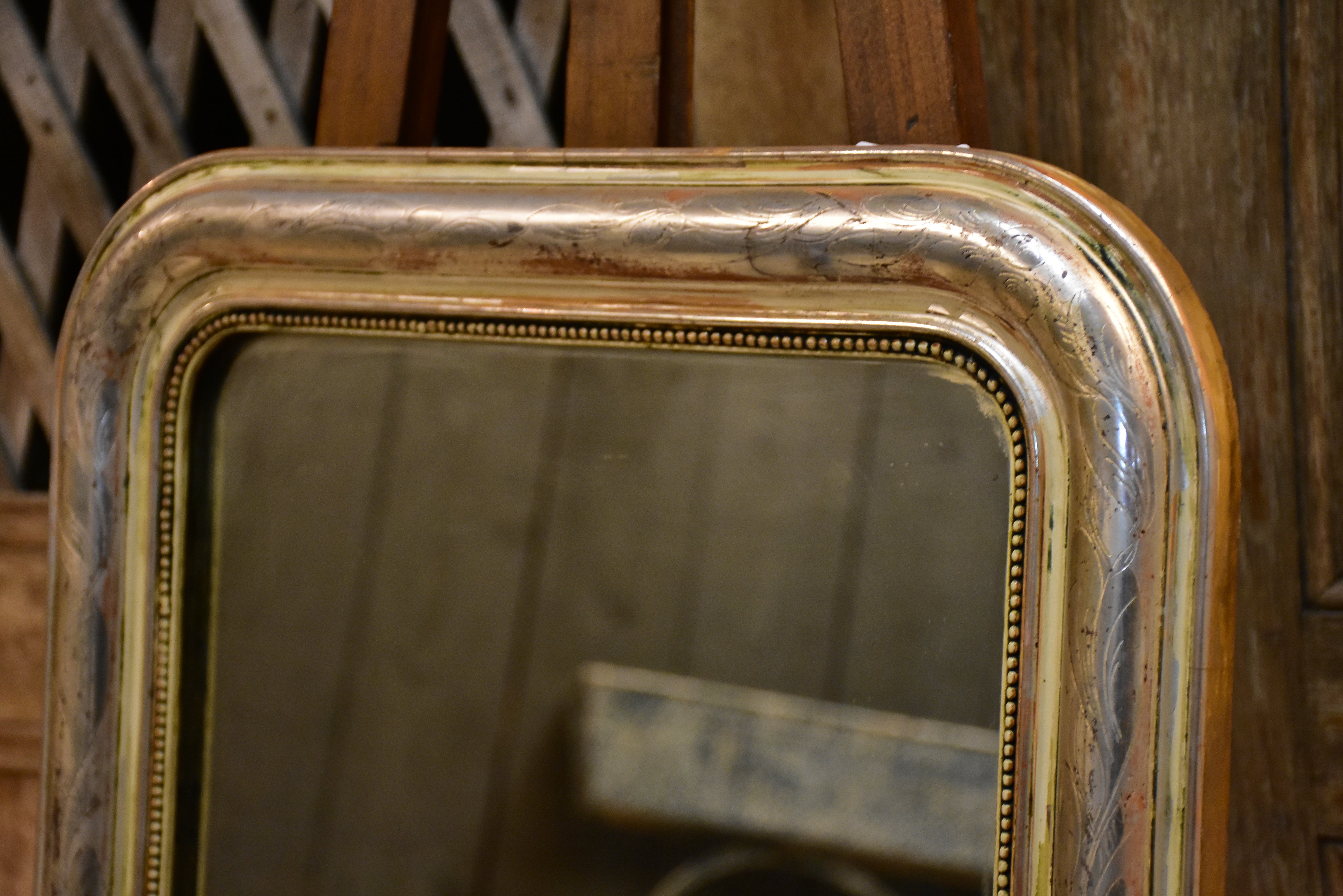 Small Louis Philippe mirror with silver frame
