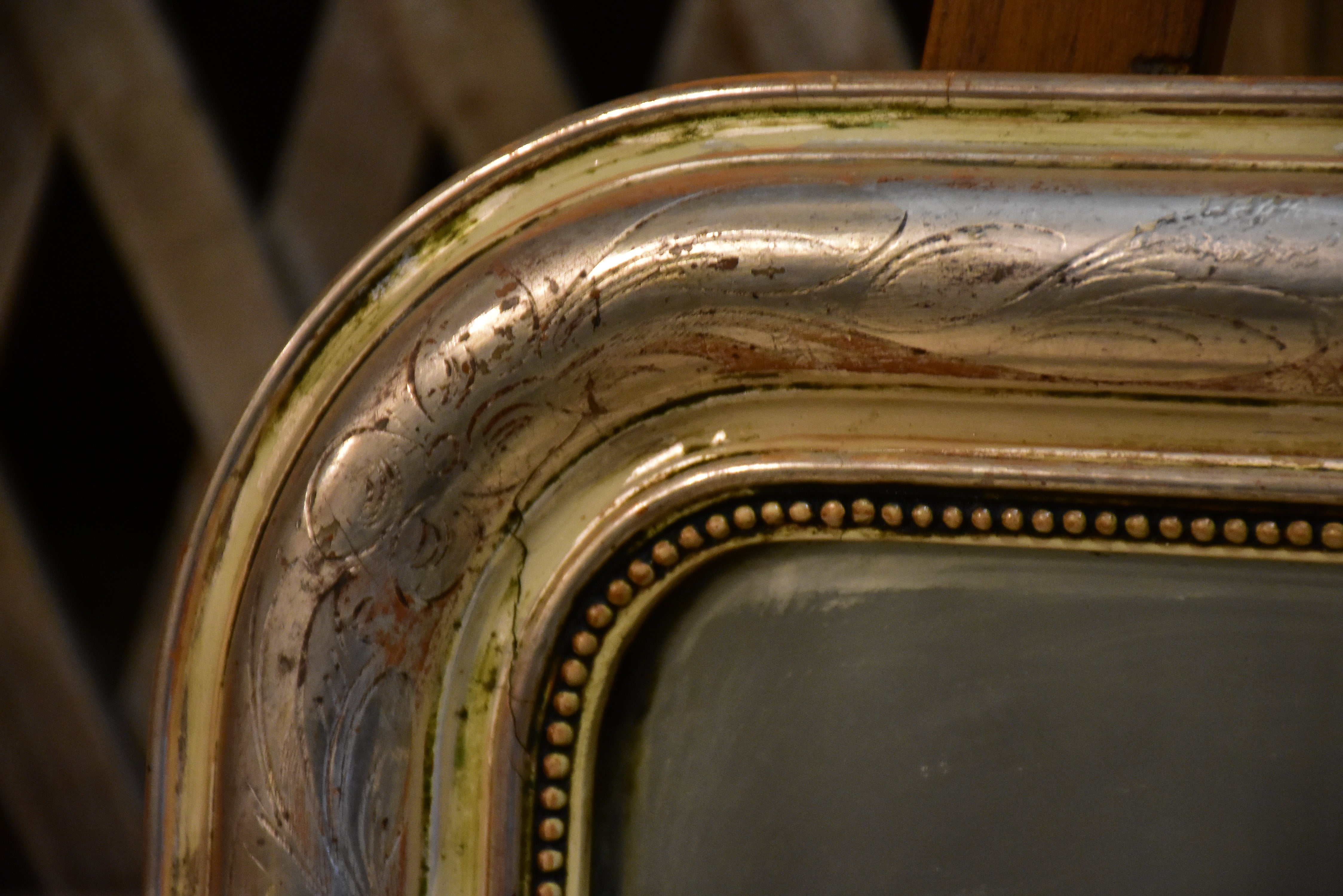 Small Louis Philippe mirror with silver frame