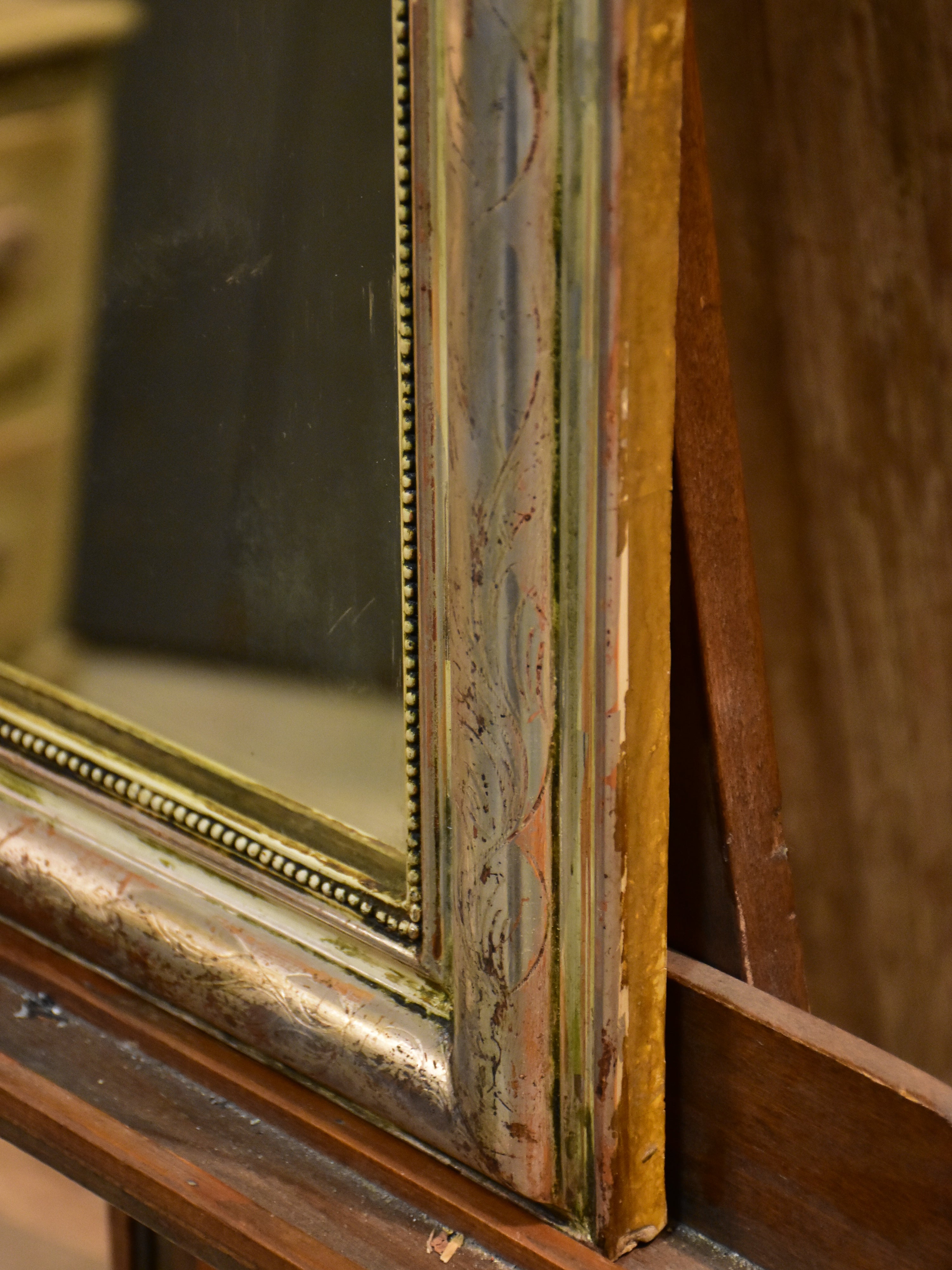 Small Louis Philippe mirror with silver frame
