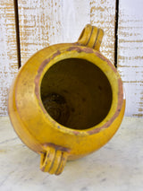 19th century French confit pot with yellow glaze