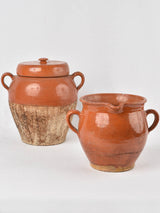 Antique French Glazed Brown Crock pots