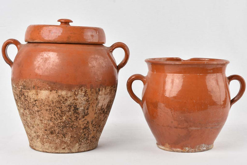 Rustic Glazed Brown Provence Ceramic Pots