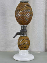 Antique French double soda siphon with cane