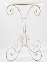 Oval marble garden table with wrought iron base 19¼" x 27½"