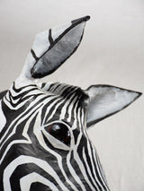 Artisan made papier-mâché zebra head 21¾"