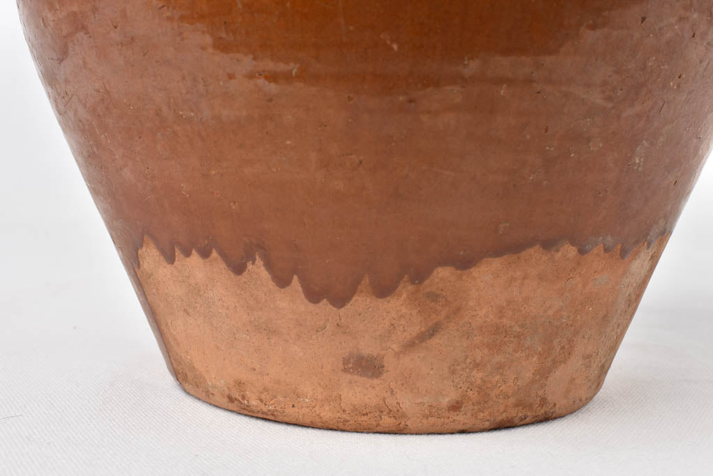 2 large brown confit pots - 19th century 10¾"