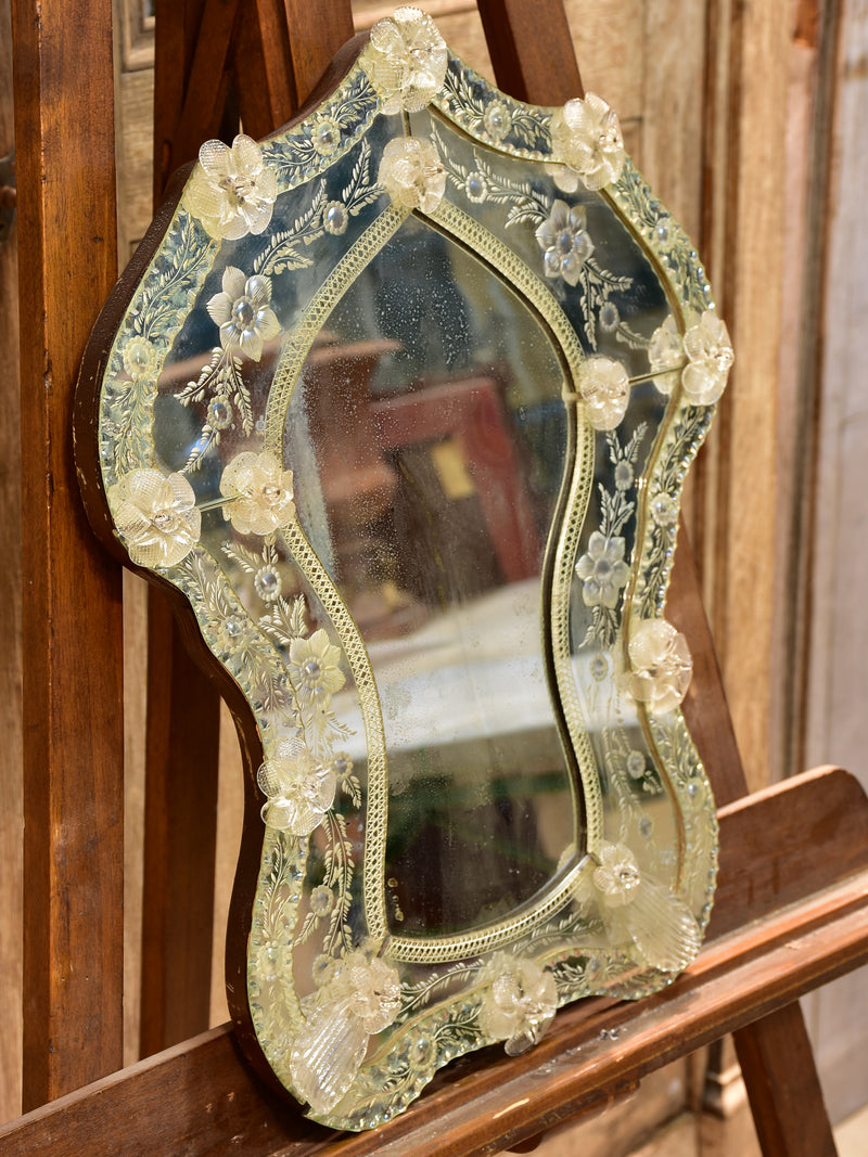 Antique Venetian mirror with stand