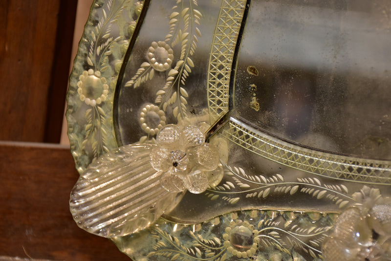 Antique Venetian mirror with stand