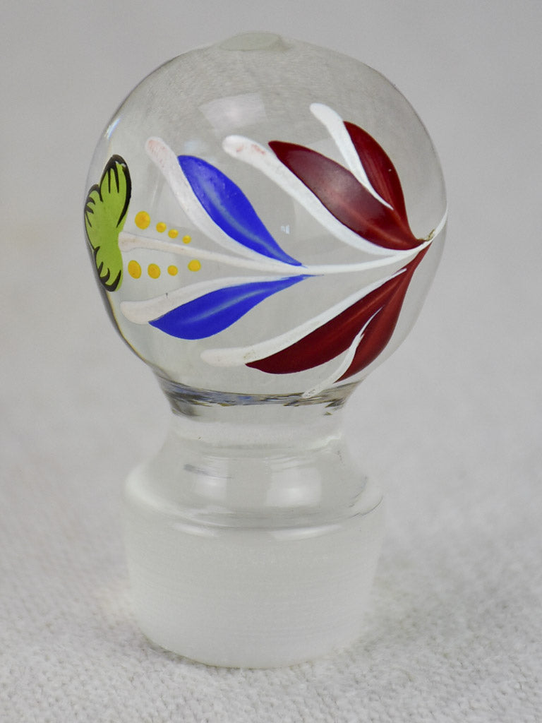Charming Glass Decanter with Floral Motifs