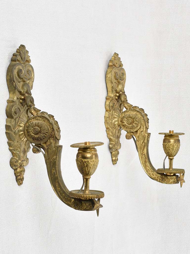 Elegant Louis XVI Bronze Wall Sconces