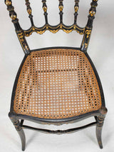 5 Napoleon III chairs - black lacquer with gold décor