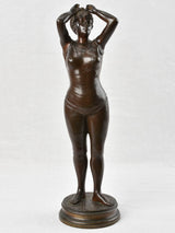 Striking art deco bronze lady statue