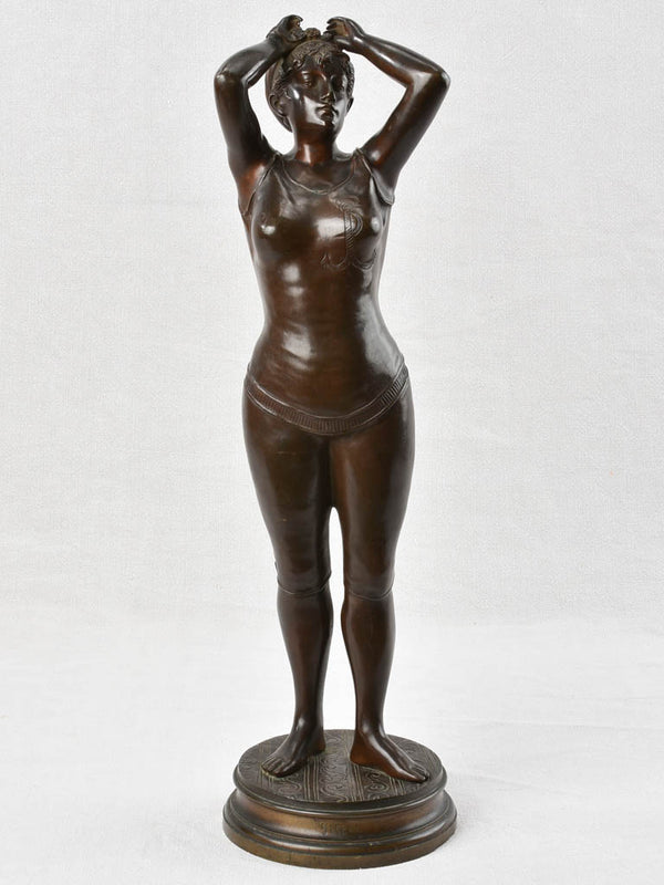 Art Deco bronze statue of a lady 24"