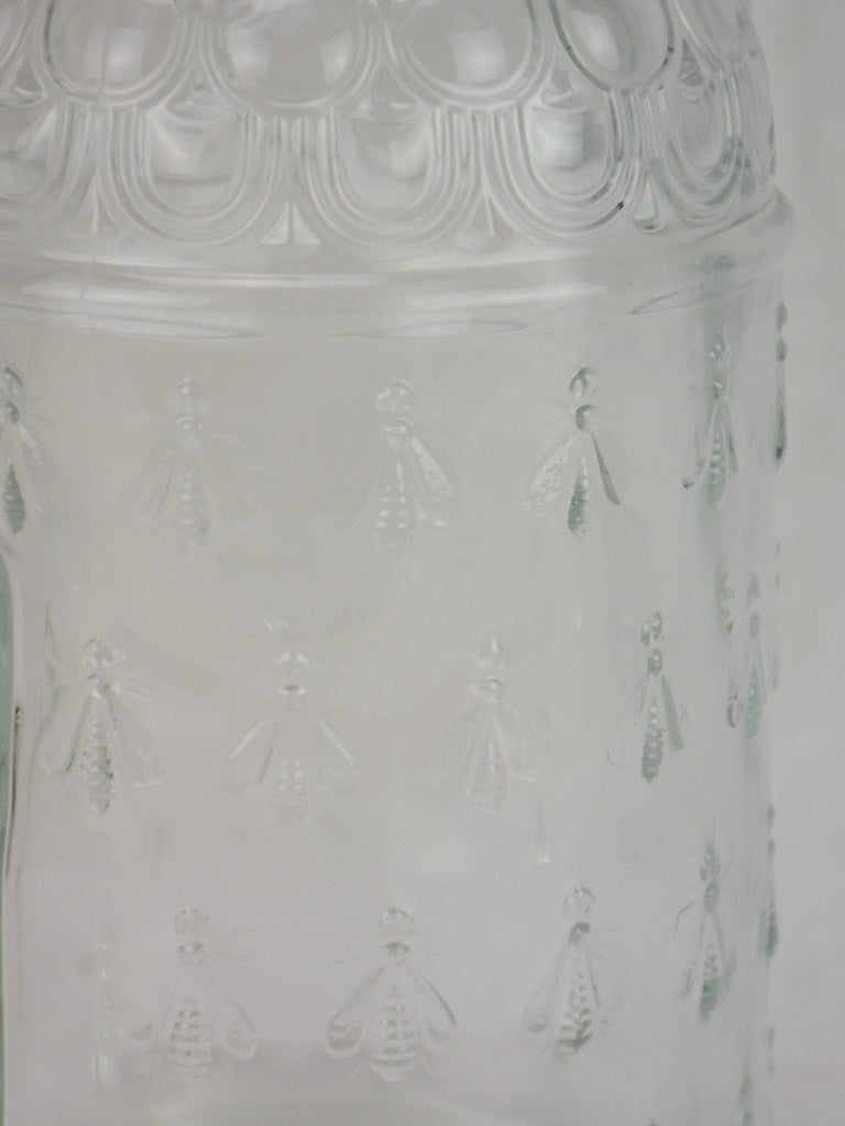 Antique Guerlain perfume bottle with bees and stopper 9"