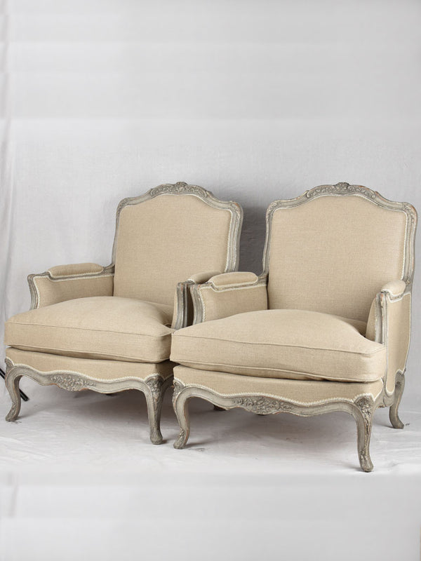 Bergère armchairs, large, 19th century (two)
