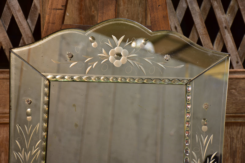 Vintage venetian style mirror with tapered frame
