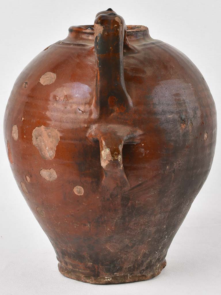 Rustic Deep Brown Glazed Jar
