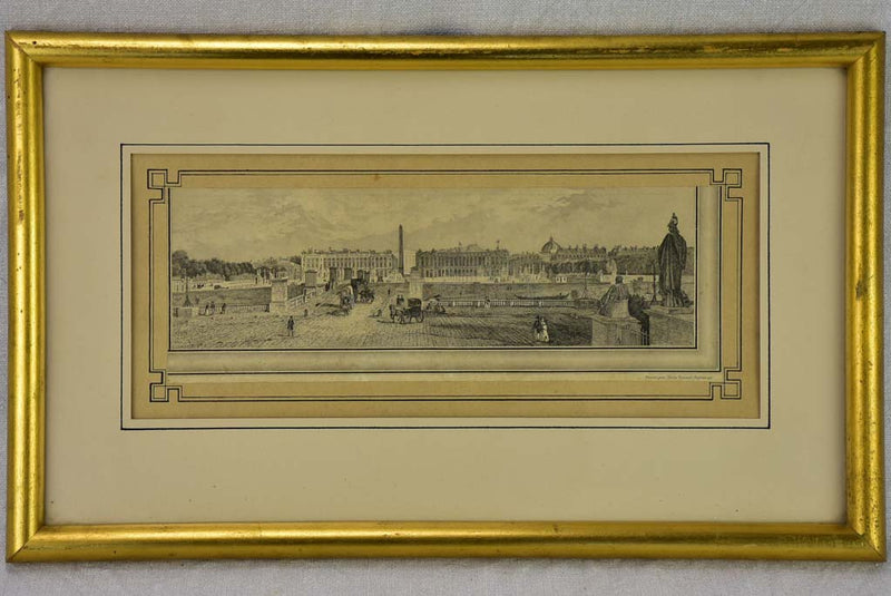 Early 19th Century engraving of Paris - Place de la Concorde 19" x 11¾"