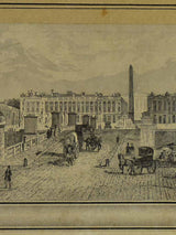 Early 19th Century engraving of Paris - Place de la Concorde 19" x 11¾"