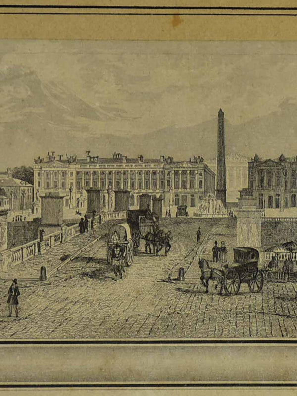 Early 19th Century engraving of Paris - Place de la Concorde 19" x 11¾"