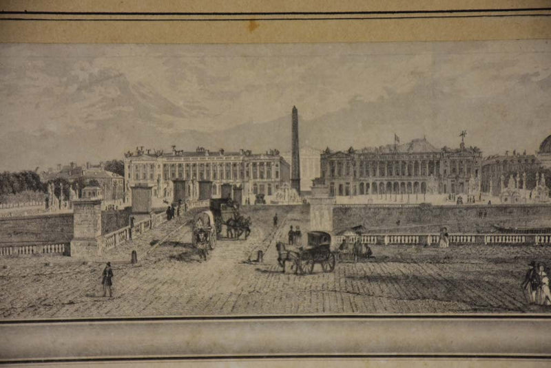 Early 19th Century engraving of Paris - Place de la Concorde 19" x 11¾"