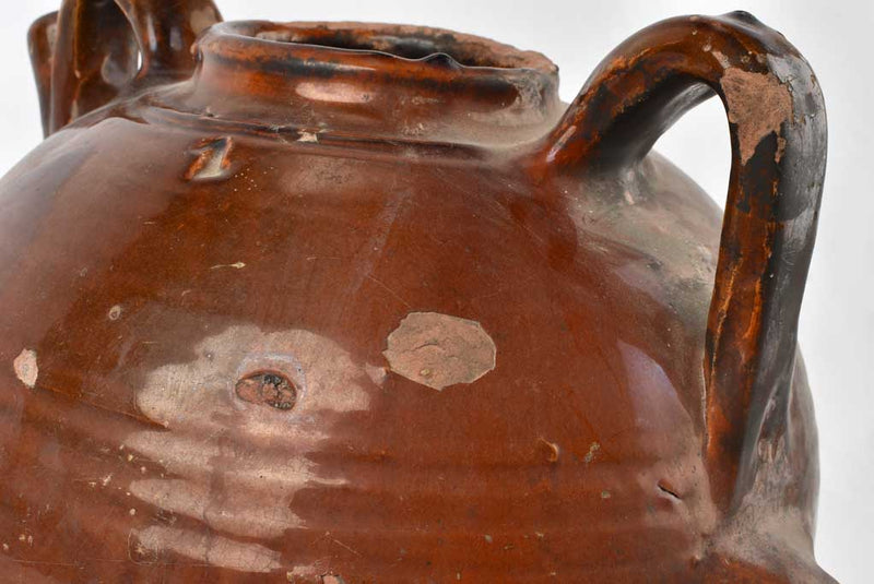 Rustic Brown Terracotta Jar with Handles