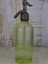Antique French 'demi' Seltzer bottle - Vaseline glass