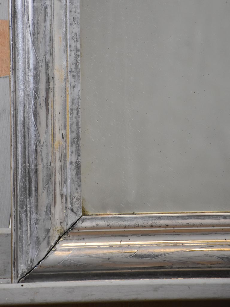 RESERVED Rare small Louis Philippe mirror with silver frame 17¾" x 20"