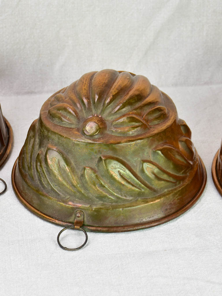 Collection of five late 18th / early 19th century copper cake molds