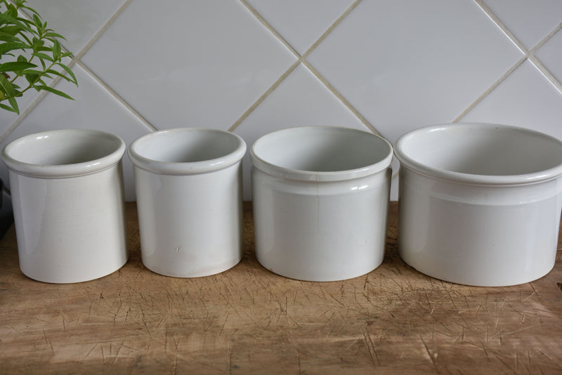 19th century French ironstone preserving jars – Four