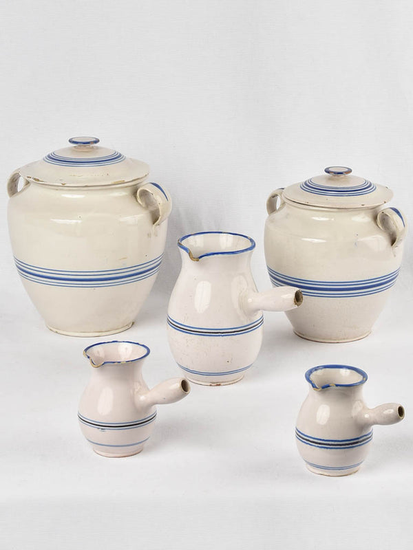 Antique French Martres-Tolosane ceramic confit pots
