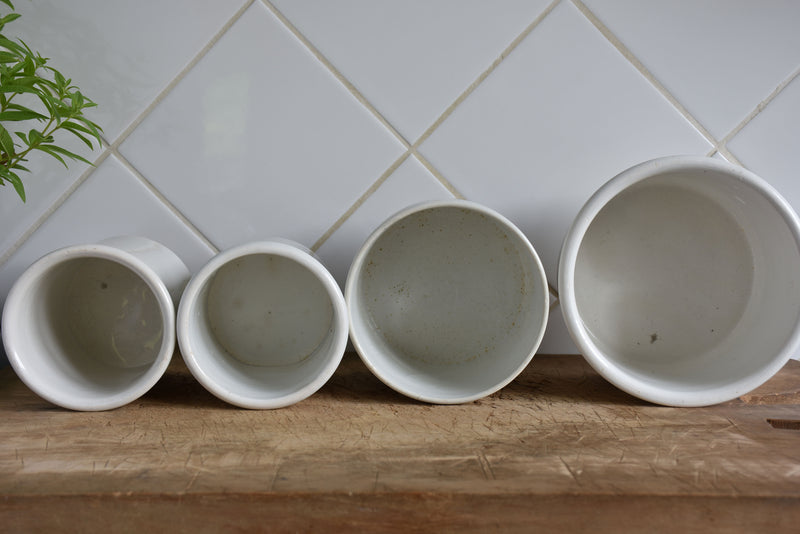 19th century French ironstone preserving jars – Four