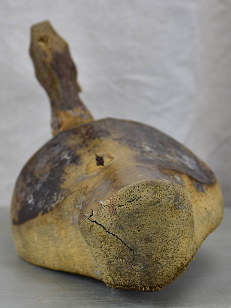 Antique French wooden duck hunting decoy
