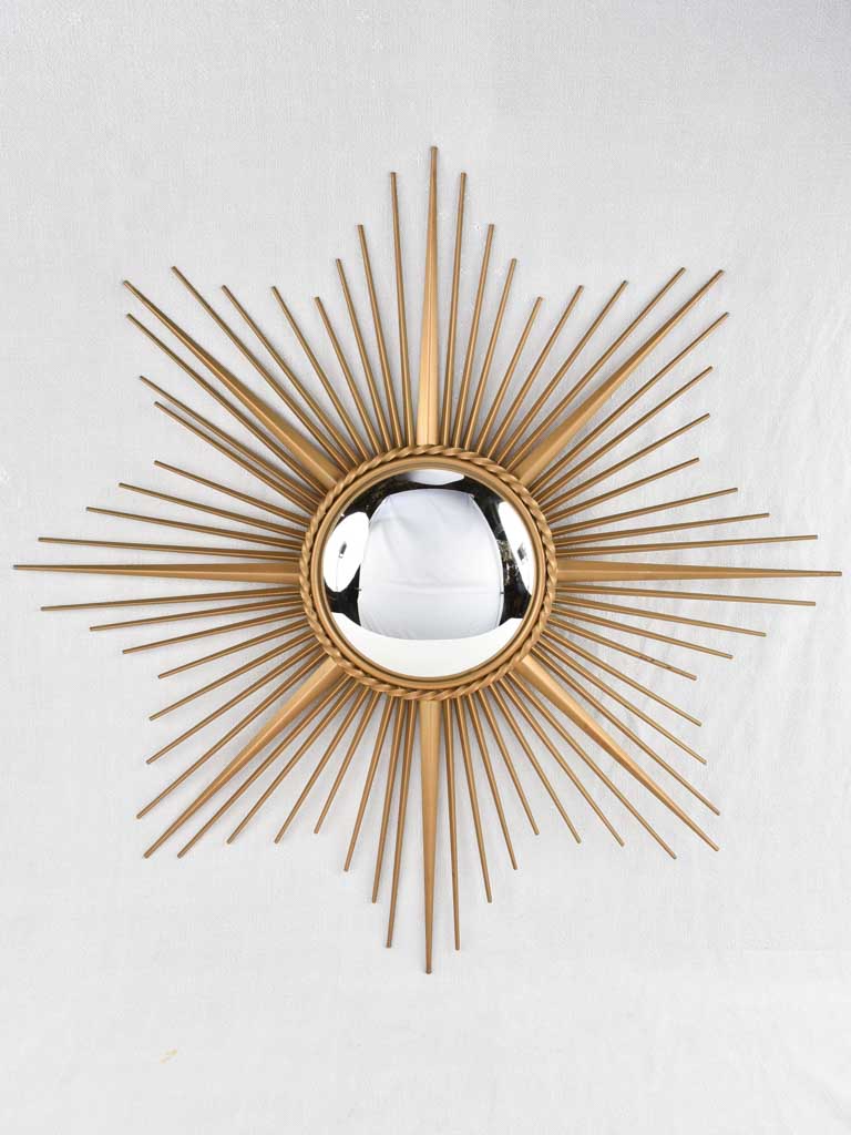 Large gold 1950s sunburst mirror - 35¾"