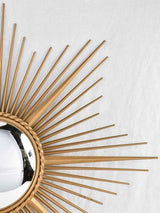 Large gold 1950s sunburst mirror - 35¾"