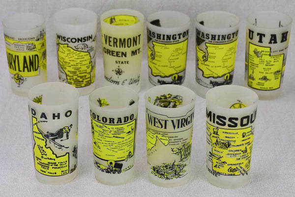 Antique Frosted Yellow Souvenir Tumblers