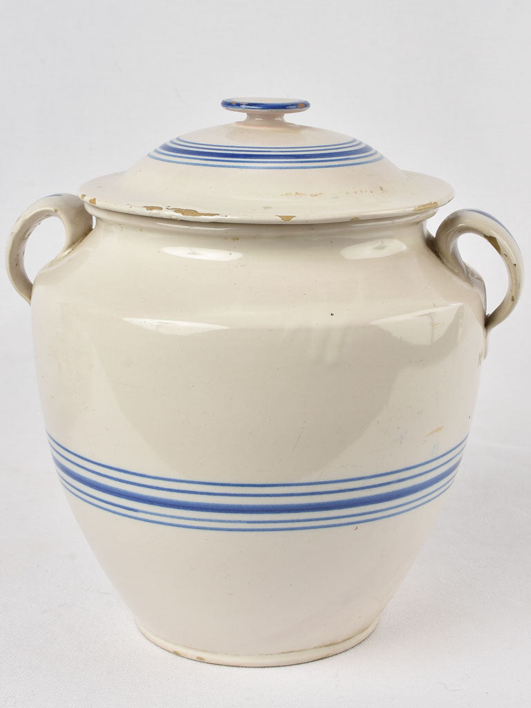 Blue striped nineteenth-century coffee pitchers