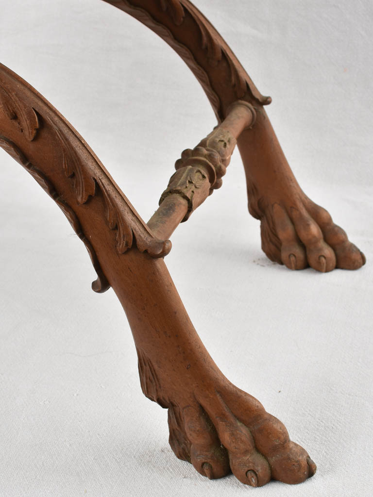 Decorative Vintage Beechwood Lion Carved Stool