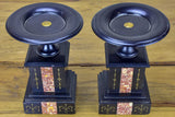 Pair of black stone and marble mantle piece vide poche