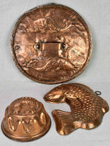 Collection of three 18th and 19th century French copper molds - fish