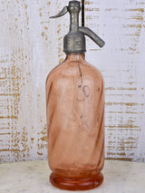 Antique French Seltzer bottle - pink