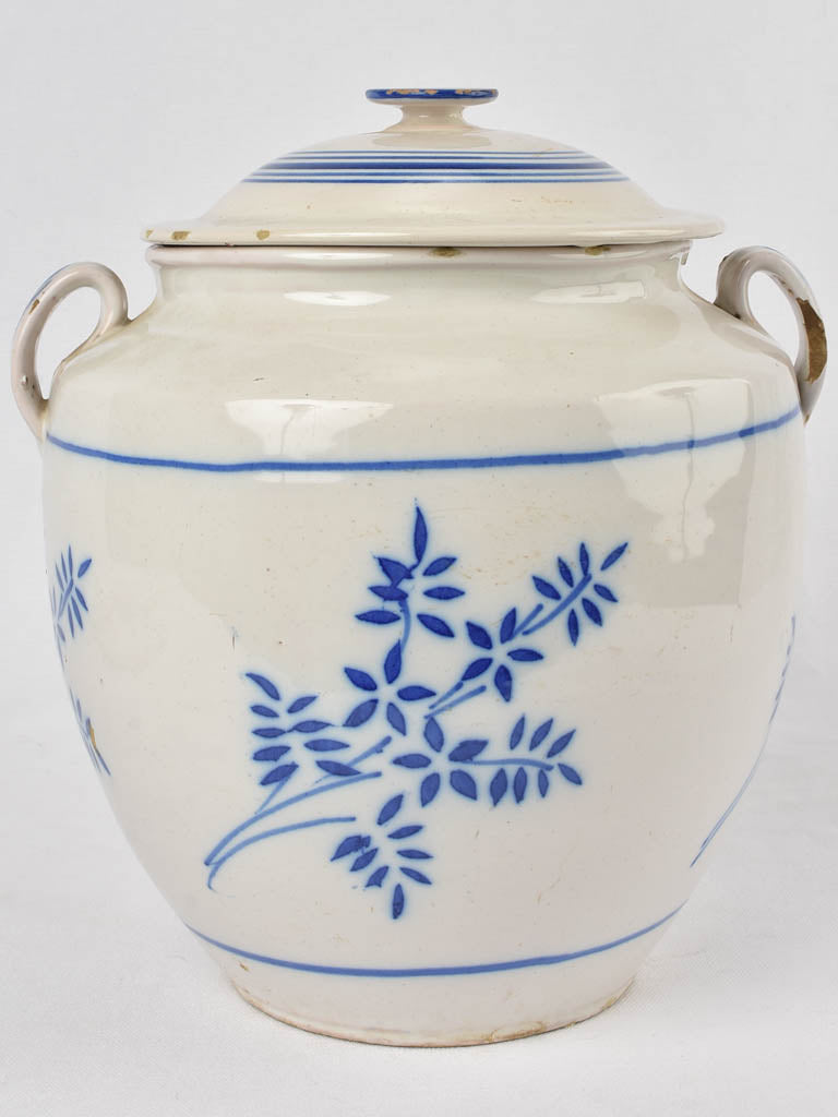 Ornate Blue Flower Confit Pot