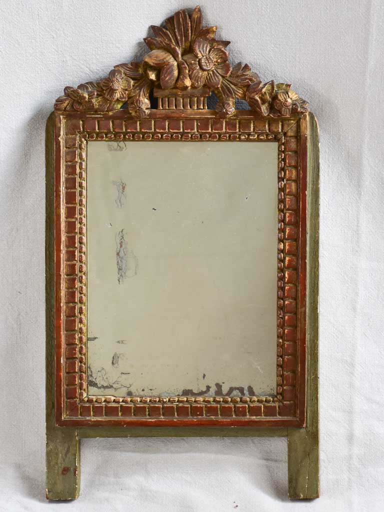 Small Louis XVI verdigris mirror 13¾" x 20¾"