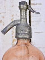 Antique French Seltzer bottle - pink