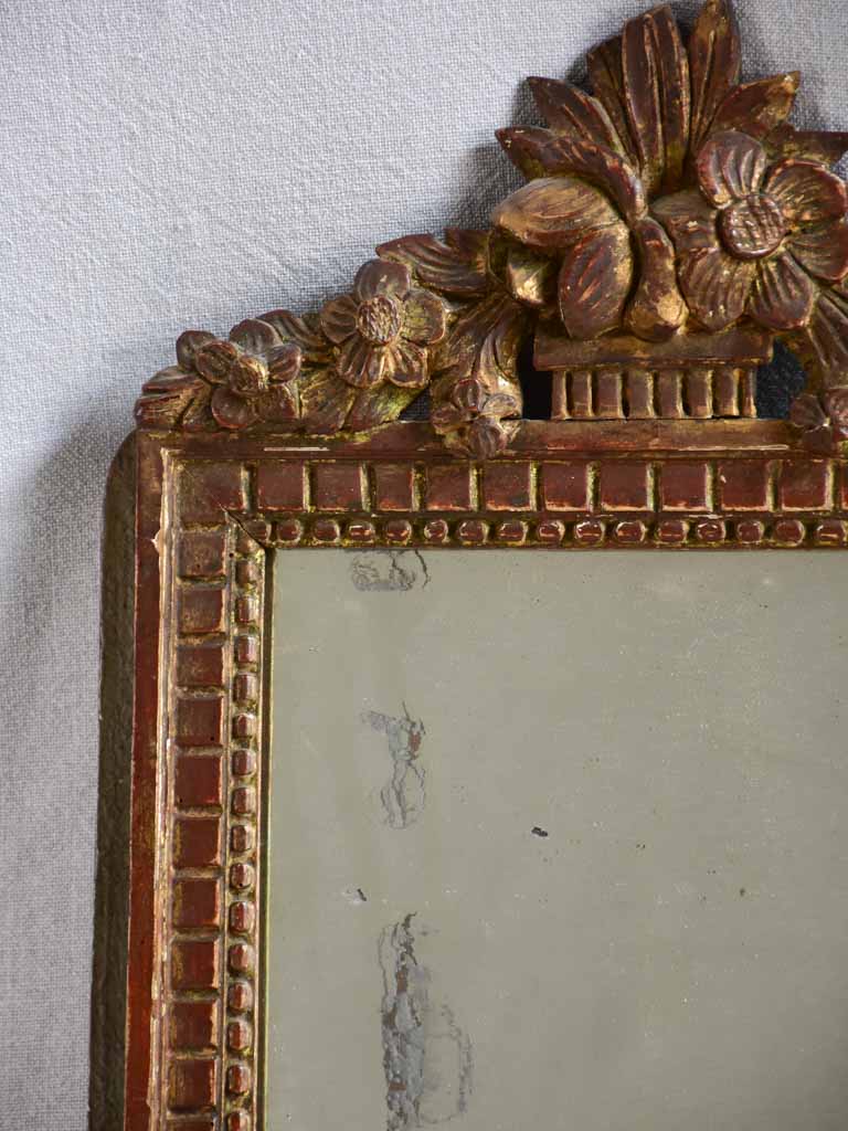 Small Louis XVI verdigris mirror 13¾" x 20¾"