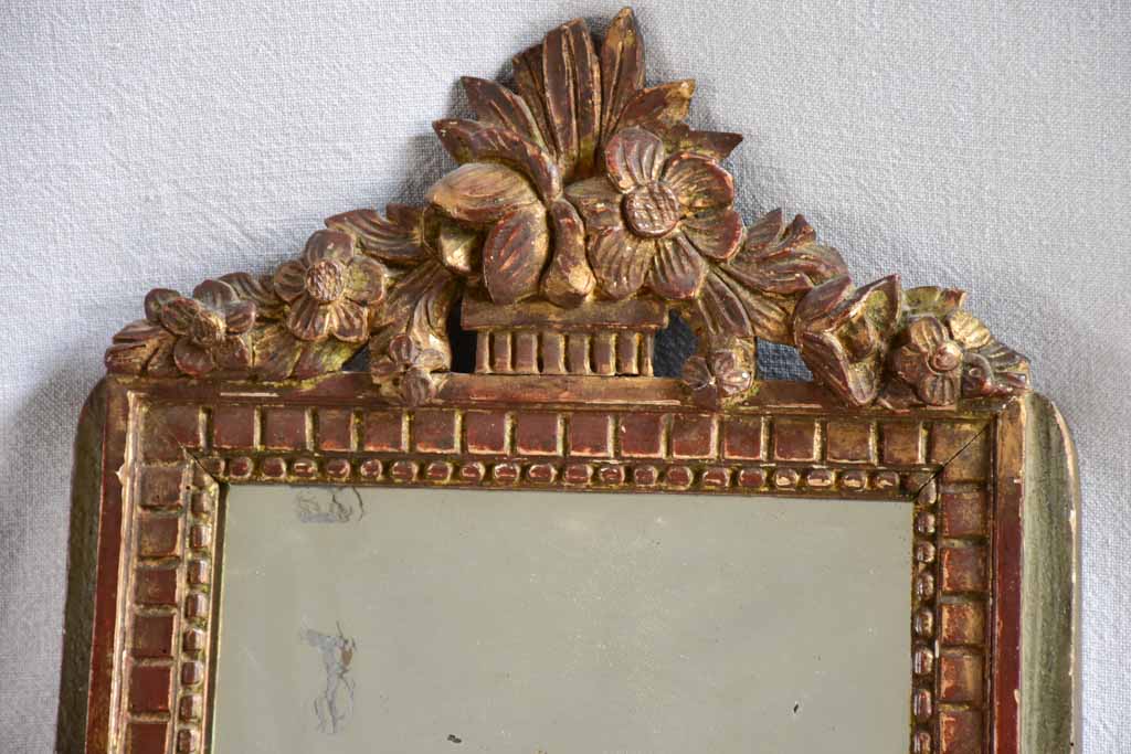 Small Louis XVI verdigris mirror 13¾" x 20¾"