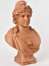 Antique French clay Marianne sculpture